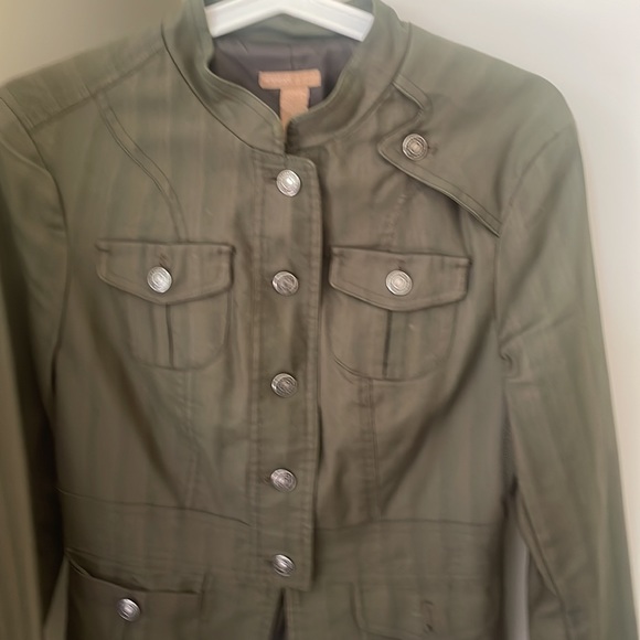 Fitted military green/very light brown color jacket. - Picture 3 of 3